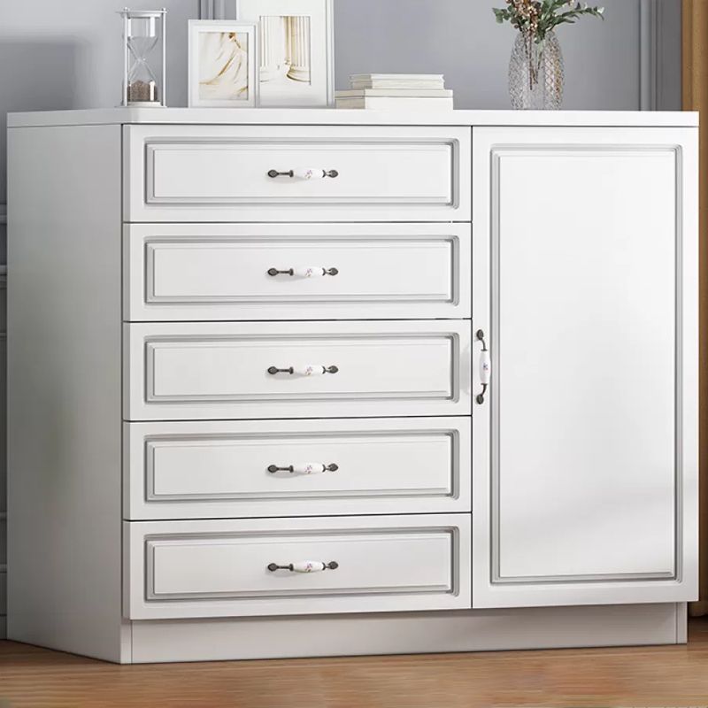Rangement contemporain coffre en bois blanc commode verticale pour chambre à coucher