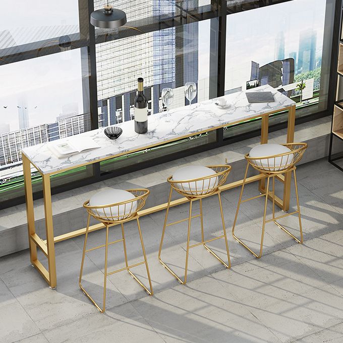 Glam Pub Table Bar Height Faux Marble Rectangle Bar Table for Indoor Clearhalo 'Bar Furniture' 'Bar Tables' 'bar_tables' 'furn' 'furn_bar_tables' 'Furniture' 'Kitchen & Dining Furniture' 1200x1200_6ed1e632-5f2e-42ec-8c9b-8ba4256520c4