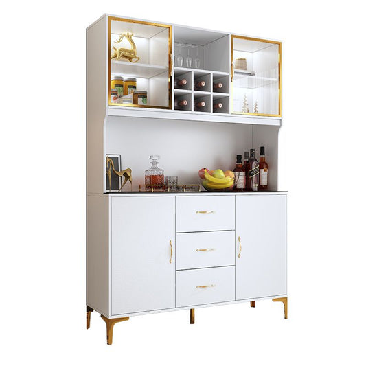 Sideboard moderna cornice in legno e calore superiore in pietra con porta per la cucina