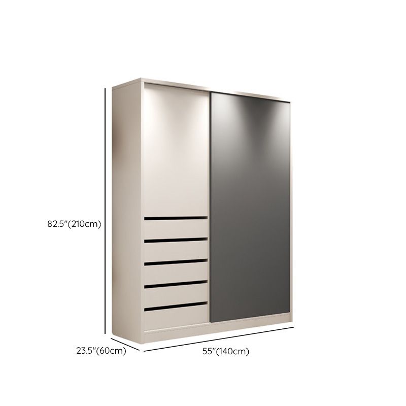 Moderne stijl schuifdeuren arme houten opbergkast met planken