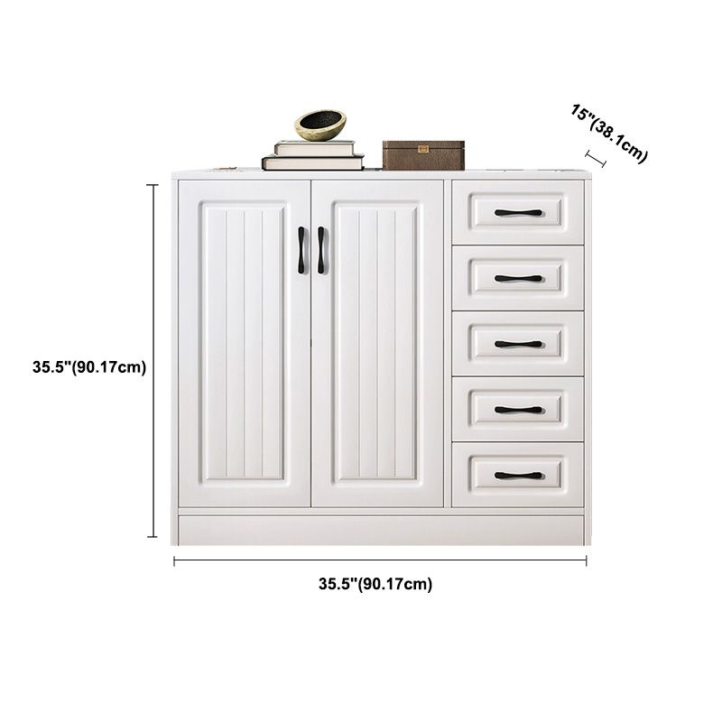White Storage Chest Modern Style Wooden Storage Chest Dresser with Drawers and Doors Clearhalo 'Bedroom Furniture' 'Dressers & Chests' 'dressers_chests' 'furn' 'furn_dressers_chests' 'Furniture' 1200x1200_6ed4487d-0a6a-4bbc-b98d-303d25977994