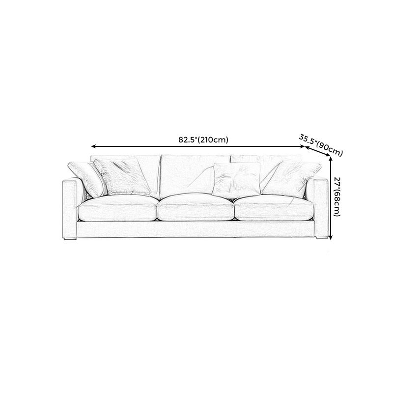 Sponge/latex Seat Filling Imitation Leather & Cotton & Linen Upholstered Rectangular Sofa Clearhalo 'furn' 'furn_sofas' 'Furniture' 'furniture_sofas' 'kitchen' 'kitchen_sofas' 'Living Room Furniture' 'Sofa' 'sofas' 1200x1200_6ed4b945-450f-4a39-acc9-b18ccd21c6ee