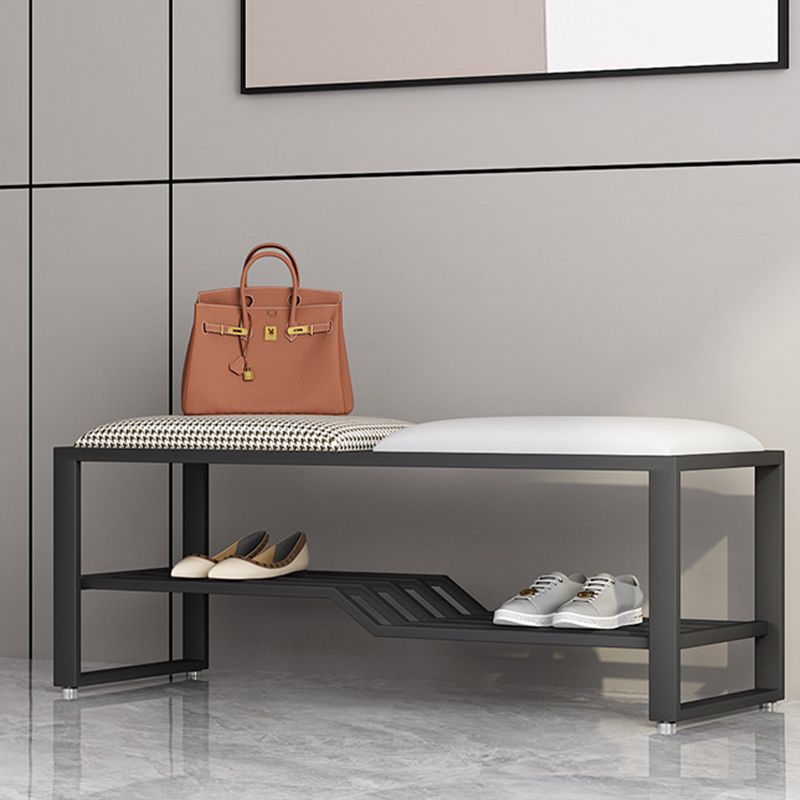 Modern Style Entryway Bench Cushioned Rectangle Metal Seating Bench Clearhalo 'Benches' 'Chairs & Seating' 'furn' 'furn_benches' 'Furniture' 'Living Room Furniture' 1200x1200_6ed52126-9f03-4aa2-9df6-7e2a52d9cb1a