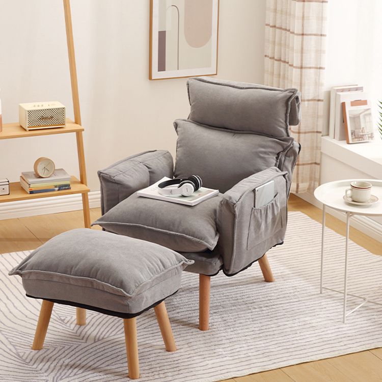 Contemporary Fabric Arms Included With Loose Cover Basic Four Leg Accent Chair