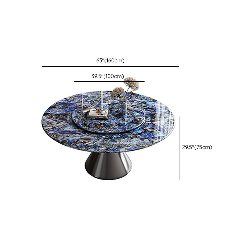 Metal Pedestal Dining Table Round Stone Top Dining Table for Dining Room Clearhalo 'Dining Tables & Seating' 'Dining Tables' 'dining_table' 'furn' 'furn_dining_table' 'Furniture' 'Kitchen & Dining Furniture' 1200x1200_6ed6273a-93d8-4c44-8184-58bcbbdeb4d8
