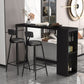 Industrial Iron Bar Table Faux Marble Rectangle Top 41.3"H Bistro Table with Storage Clearhalo 'Bar Furniture' 'Bar Tables' 'bar_tables' 'furn' 'furn_bar_tables' 'Furniture' 'furniture_bar_tables' 'Kitchen & Dining Furniture' 1200x1200_6ed695b2-76ff-4b1a-8e17-92d2ae39ad73
