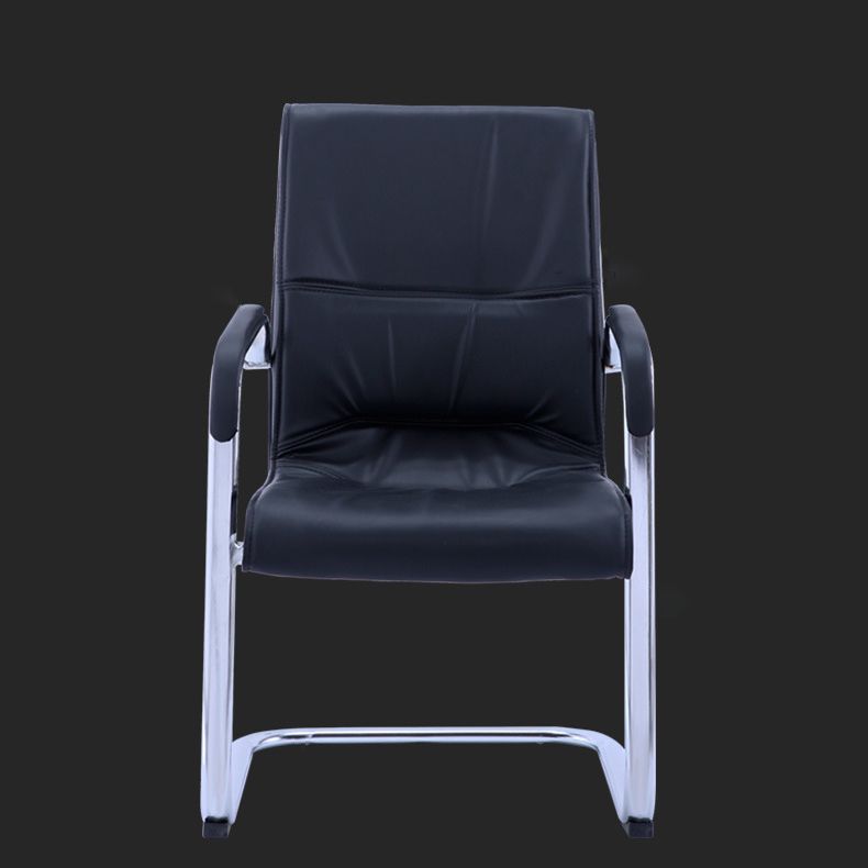Contemporary PU Computer Chair Faux Leather and Chrome Frame Office Chair Clearhalo 'furn' 'furn_office_chair' 'Furniture' 'Office Chairs' 'Office Furniture' 'office_chair' 1200x1200_6ed78117-6d7d-4554-b6a4-03bee09324e9