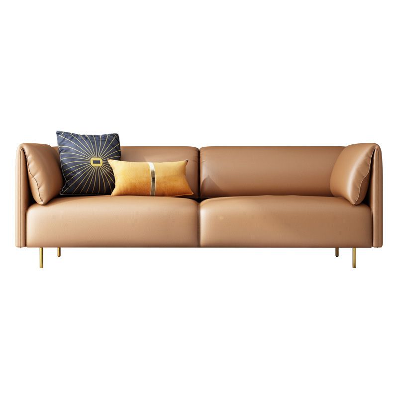 Pillow Top Arm Sofa Modernism Faux Leather 28.35-In High Sofa Clearhalo 'furn' 'furn_sofas' 'Furniture' 'furniture_sofas' 'kitchen' 'kitchen_sofas' 'Living Room Furniture' 'Sofa' 'sofas' 1200x1200_6ed8b7ec-9b2c-4413-b283-d4b427b462b4