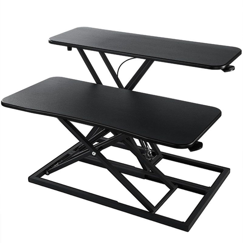 Wooden Folding Standing Office Desk Converter Rectangular Shaped in Black/White/Silver Clearhalo 'furn' 'furn_office_desk' 'Furniture' 'Office Desks' 'Office Furniture' 'office_desk' 1200x1200_6ed8f3e9-1de2-417f-8065-7f103d67bdc0