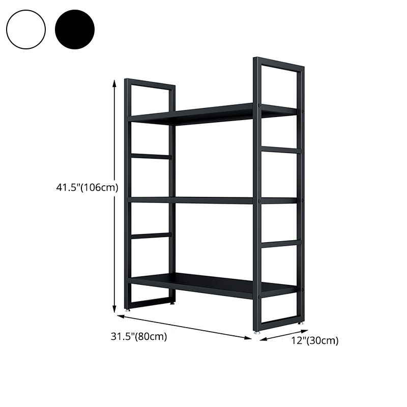 3/4/5-Shelf Iron Etagere Bookshelf Black and White Vertical Bookcase for Living Room Clearhalo 'Bookcases' 'furn' 'furn_bookcases' 'Furniture' 'furniture_bookcases' 'Office Furniture' 1200x1200_6ed91b8d-cde7-488a-aea3-4aa8e12c0075