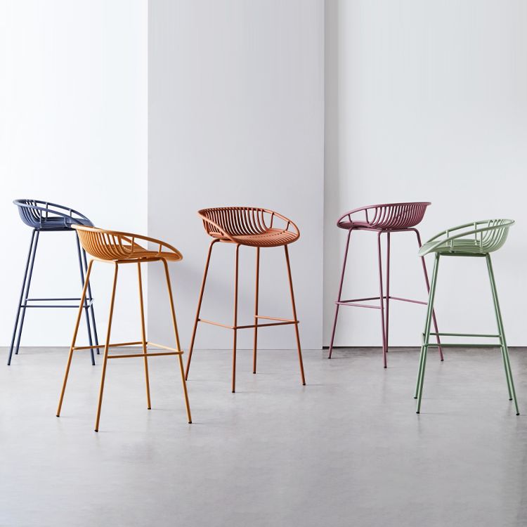 Contemporary Milk Tea Shop Footrest Stool Matte Finish Metal Barstool Clearhalo 'Bar Furniture' 'Bar Stools' 'bar_stools' 'furn' 'furn_bar_stools' 'Furniture' 'furniture_bar_stools' 'Kitchen & Dining Furniture' 1200x1200_6ed946e2-9e79-44c9-bb08-c5edefd491ee