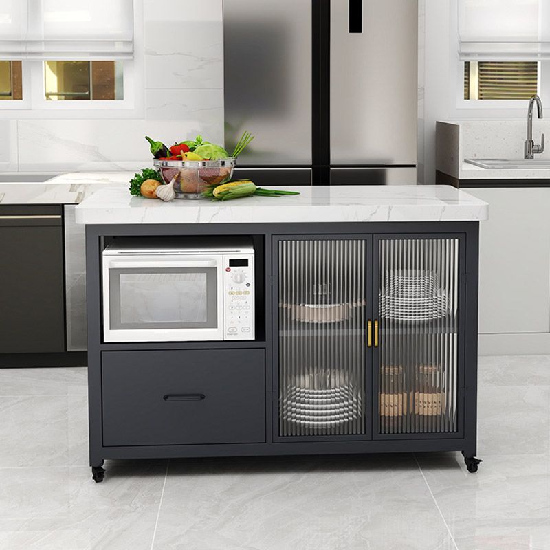 Dining Room Kitchen Island Table Modern Prep Table with Drawer