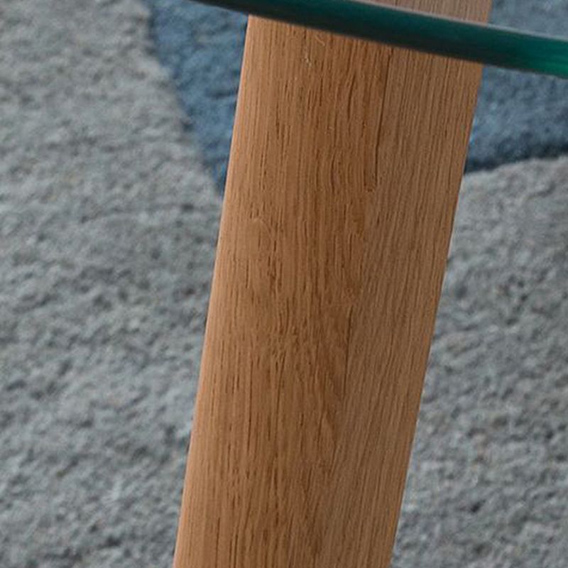 13.7/17.7 "H HOUTEN BASE BASE 3 LEGEN GLASE TOP Ronde salontafel voor appartement