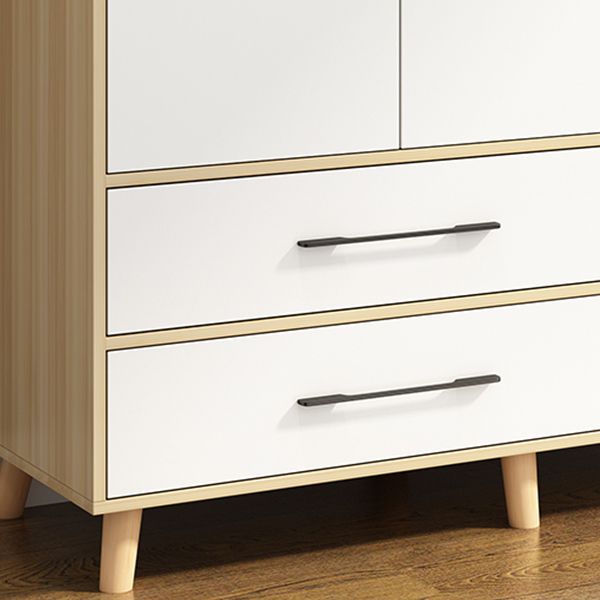 ヒンジ付きエンジニアリングウッドワードローブクローゼットモダンワードローブキャビネット