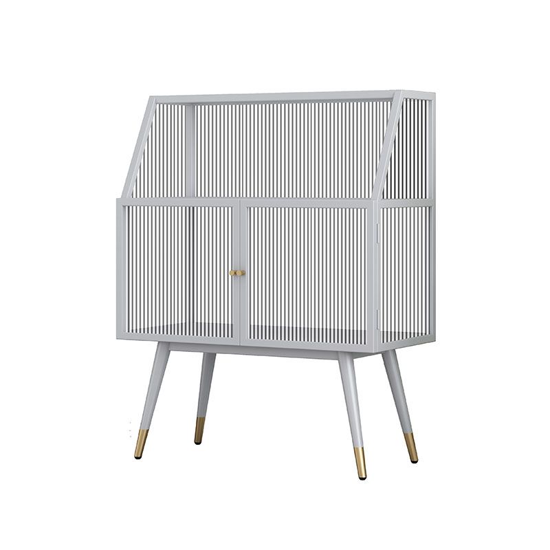 Matte Finish Glam Dining Server Kitchen Sideboard with Glass Doors Clearhalo 'buffet_sideboard' 'Buffets & Sideboards' 'furn' 'furn_buffet_sideboard' 'Furniture' 'Kitchen & Dining Furniture' 1200x1200_6eda61f0-213c-4a34-9065-a31350688332