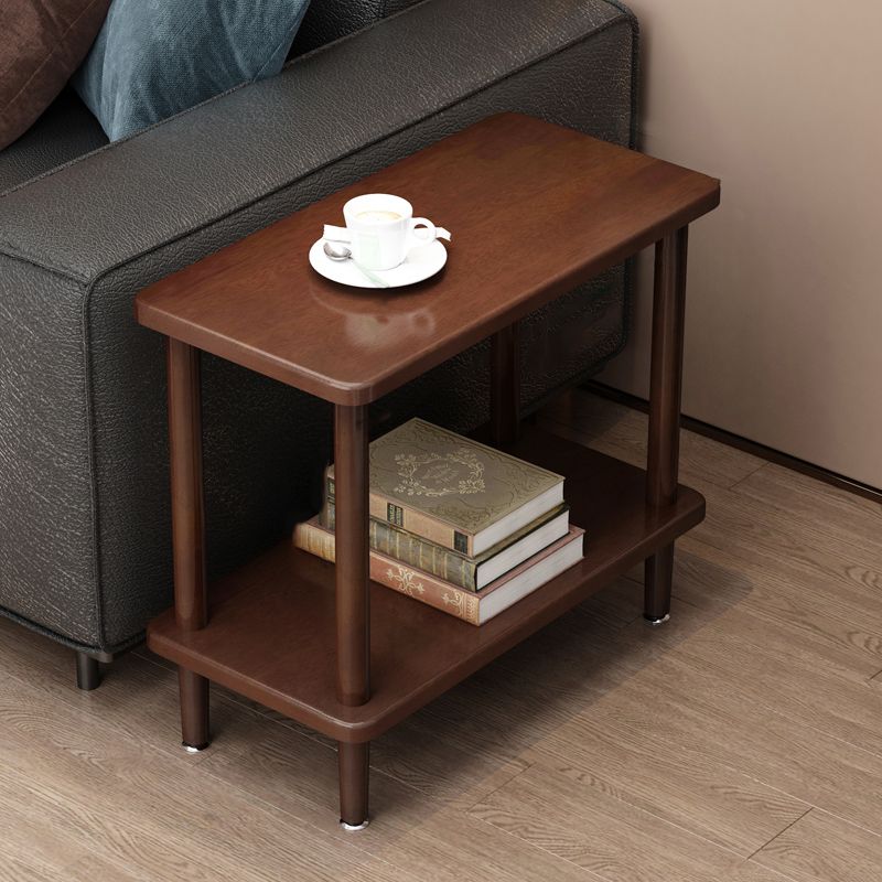 Modernes massives Holzendrutsche 4 Beine mit Regal Doppelstufe Beistelltisch