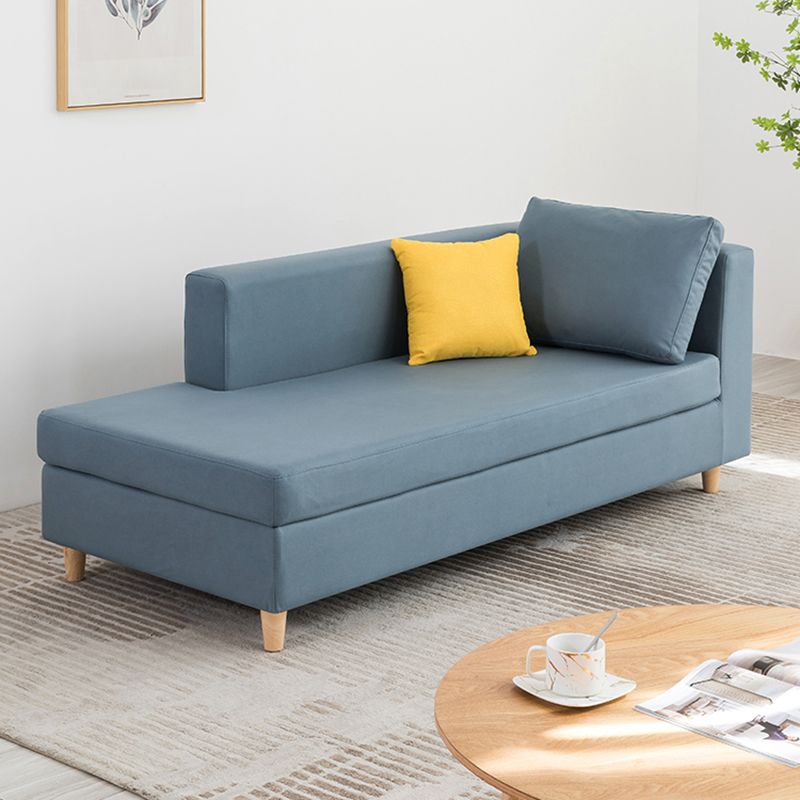 Scandinavian One Armed Wooden Accent Chair Square Arms Chaise