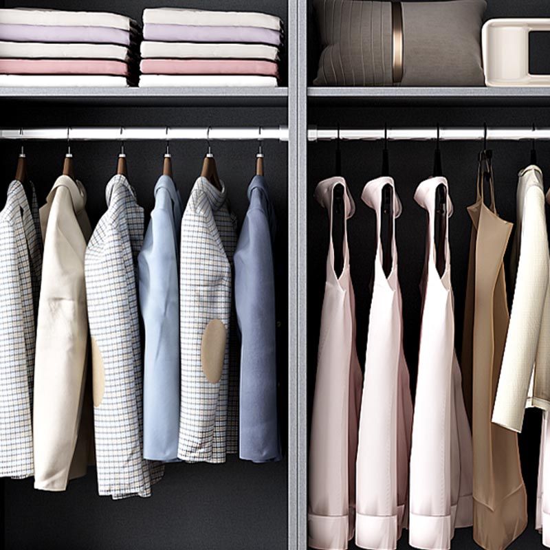 White Modern Armoire Engineered Wood Grand Wardrobe with Drawers and Hanging Rod Clearhalo 'Armoires & Wardrobes' 'armoires_wardrobes' 'Bedroom Furniture' 'furn' 'furn_armoires_wardrobes' 'Furniture' 1200x1200_6edabcf0-ab6c-43b4-8605-56d989fa353b