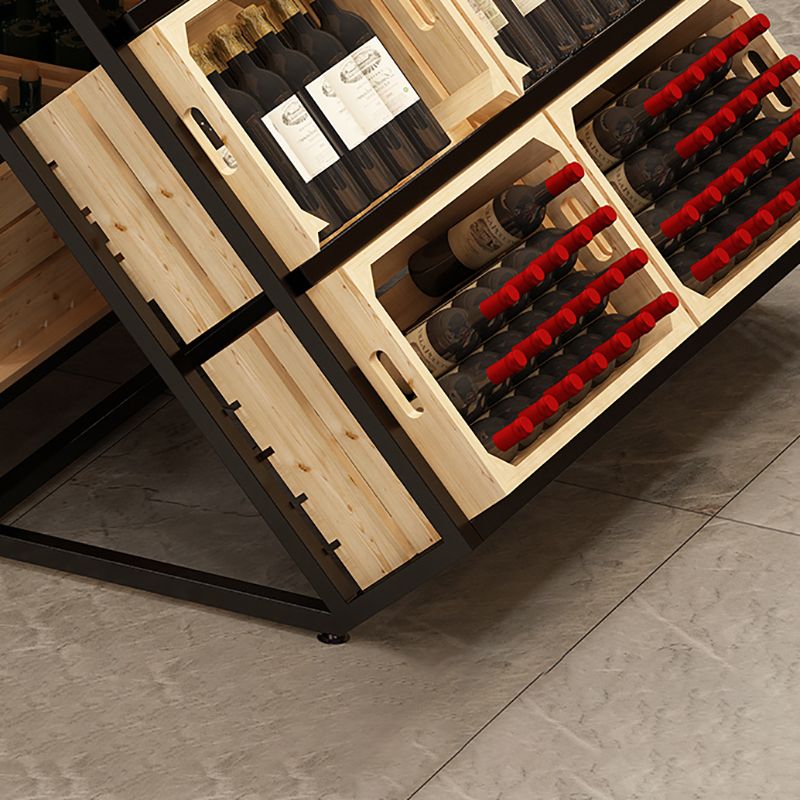 Freestanding Wooden Wine Rack Bottle Industrial Bottle Rack in Natural Wood Clearhalo 'furn' 'furn_wine_racks' 'Furniture' 'Kitchen & Dining Furniture' 'Wine Racks' 'wine_racks' 1200x1200_6edae30d-3142-409c-b276-2fc550565b5d