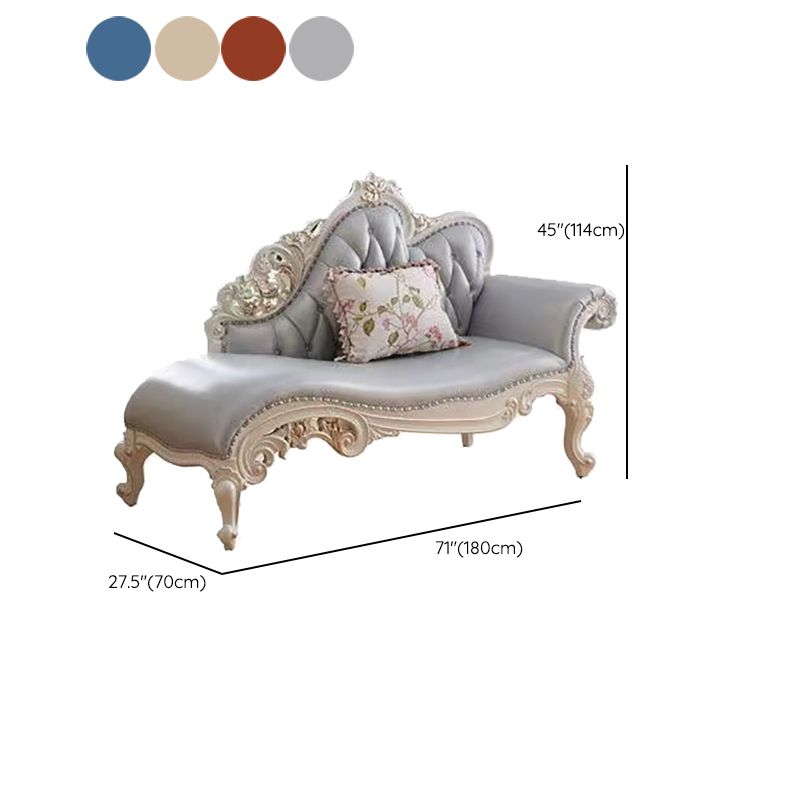 Traditional Genuine Leather Chair One Armed Rolled Arms Accent Chaise Clearhalo 'Chairs & Seating' 'Chaise Lounge' 'chaise_lounge' 'furn' 'furn_chaise_lounge' 'Furniture' 'Living Room Furniture' 1200x1200_6edb3fde-32db-4500-b4d3-7a3f942ee097
