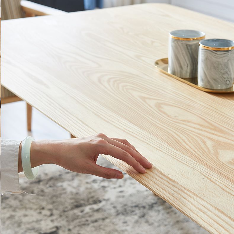 Ash Wood Rectangle Table Modern Dining Table with 4 Legs for Restaurant, in Nature Clearhalo ' dining_table' 'Dining Tables & Seating' 'Dining Tables' 'furn' 'furn_dining_table' 'Furniture' 'furniture_dining_table' 'Kitchen & Dining Furniture' 'kitchen&dining_furn' 'kitchen' 'kitchen_dining_table' 1200x1200_6edce223-7729-4e93-8fde-95415418b805