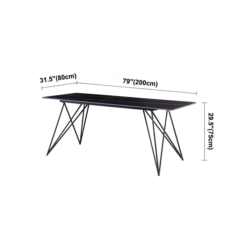 Stone Dining Site Table Industrial Style Rectangle Dining Table for Kitchen Home Clearhalo ' dining_table' 'Dining Tables & Seating' 'Dining Tables' 'furn' 'furn_dining_table' 'Furniture' 'furniture_dining_table' 'Kitchen & Dining Furniture' 'kitchen&dining_furn' 'kitchen' 'kitchen_dining_table' 1200x1200_6edcf9d6-3950-43e5-96e3-cf8790df67db