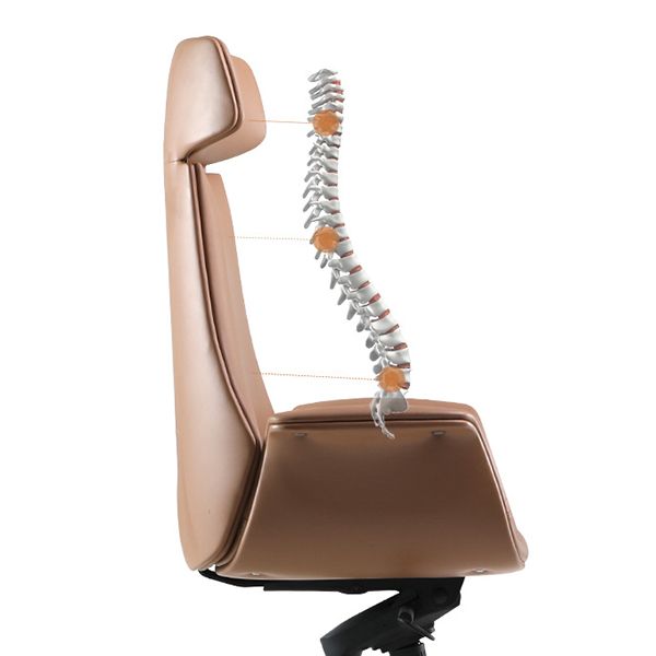 Contemporary Arm Chair Fixed Arms Adjustable Seat Height Brown Leather Office Chair Clearhalo 'furn' 'furn_office_chair' 'Furniture' 'Office Chairs' 'Office Furniture' 'office_chair' 1200x1200_6edd2179-fcef-48f3-952d-a04d2190c9d8