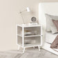 Metal and Glass Bedside Cabinet Modern Minimalist Bedside Table with Legs