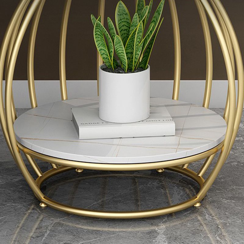 Modern Luxurious Metal Side Table Round Frame Sofa Side Accent Table Clearhalo 'Coffee & Accent Tables' 'End & Side Tables' 'end_side_tables' 'furn' 'furn_end_side_tables' 'Furniture' 'Living Room Furniture' 1200x1200_6eddbaf4-75df-490f-afd3-6b84e1dd406c