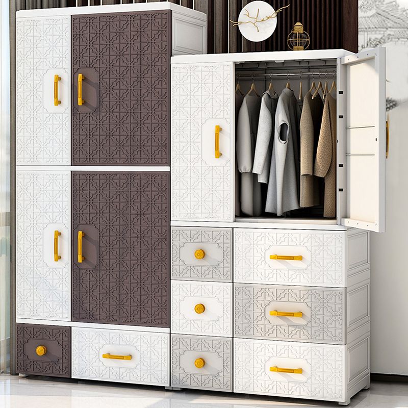 Armario con bisagras con varilla de ropa Armario de plástico