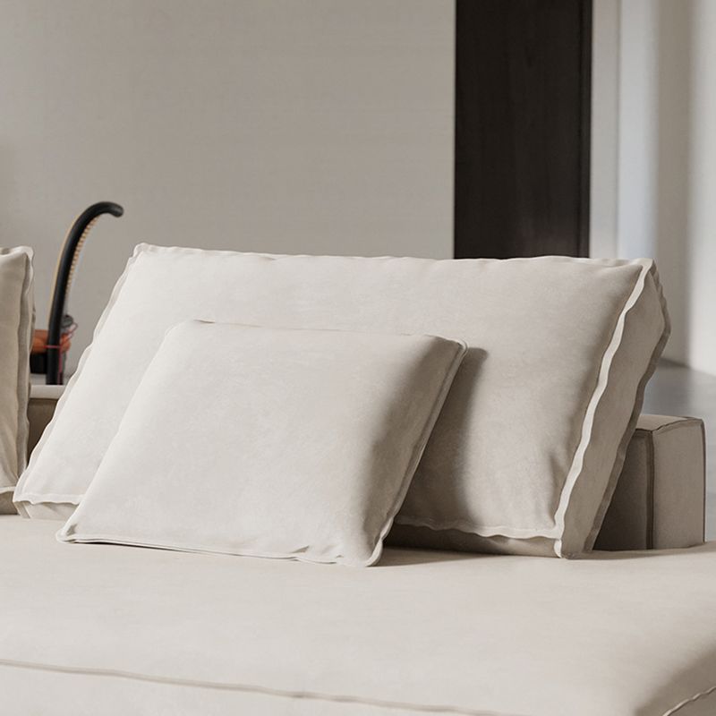 Divano braccio inclinata glam contemporaneo con cuscini divano in pelle genuina in grigio