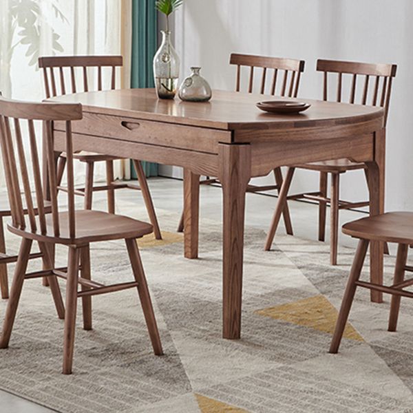Modern Style Brown Dining Table Round Solid Wood Dining Table with 4 Legs for Living Room Clearhalo ' dining_table' 'Dining Tables & Seating' 'Dining Tables' 'furn' 'furn_dining_table' 'Furniture' 'furniture_dining_table' 'Kitchen & Dining Furniture' 'kitchen&dining_furn' 'kitchen' 'kitchen_dining_table' 1200x1200_6ee009b1-c26e-4c76-8345-e8f319b48c09