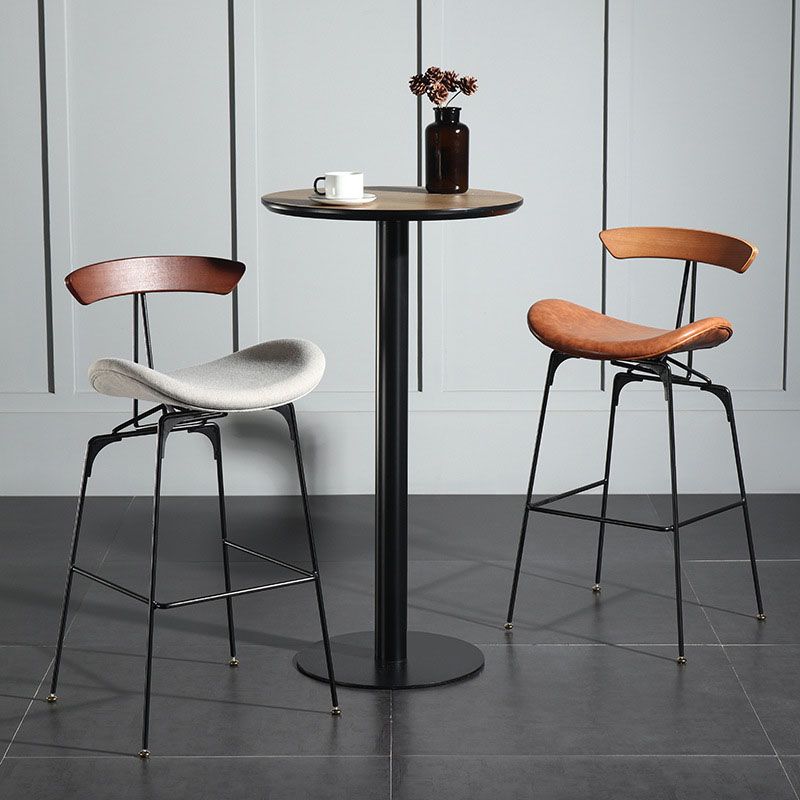 Industrial Footrest Low Back Barstool Matte Finish Leather Milk Tea Shop Stool Clearhalo 'Bar Furniture' 'Bar Stools' 'bar_stools' 'furn' 'furn_bar_stools' 'Furniture' 'furniture_bar_stools' 'Kitchen & Dining Furniture' 1200x1200_6ee06c69-2b73-41b8-9810-f39d7325940f