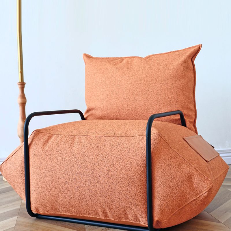 Contemporary Armchair Pillow Back Round Arms with Black Legs Leather Arm Chair Clearhalo 'Accent Chairs' 'accent_chairs' 'Chairs & Seating' 'furn' 'furn_accent_chairs' 'Furniture' 'Living Room Furniture' 1200x1200_6ee0892b-bdea-4095-a9c3-9f3bf4320514