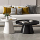 Round Tray Top Coffee Table Metal Black/White Cocktail Table