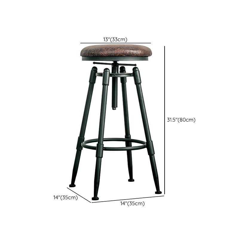 Adjustable Height Bar Stools Industrial Barstool with Metal Legs Clearhalo 'Bar Furniture' 'Bar Stools' 'bar_stools' 'furn' 'furn_bar_stools' 'Furniture' 'Kitchen & Dining Furniture' 1200x1200_6ee08ef2-67b8-407d-b9c4-d35f040bb69e