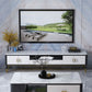 Contemporary TV Console Stone Open Storage TV Stand Console with Drawers and Doors