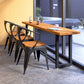 Brown Modern Style Bar Table Solid Wood and Iron with Trestle Coffee Shop Bar Table Clearhalo 'Bar Furniture' 'Bar Tables' 'bar_tables' 'furn' 'furn_bar_tables' 'Furniture' 'furniture_bar_tables' 'Kitchen & Dining Furniture' 1200x1200_6ee15afd-0b21-4641-8e8e-45f4306fa2f8
