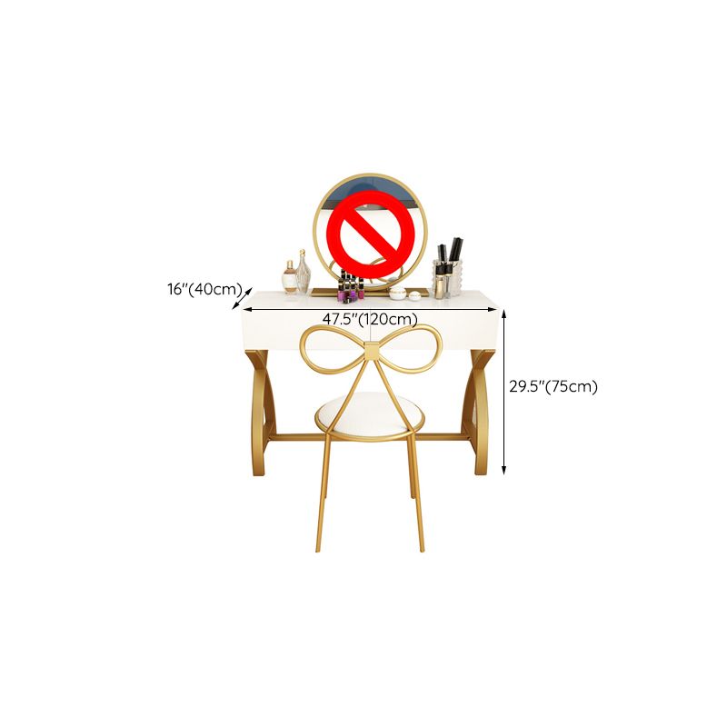 Glama-Waschtisch mit Schublade hellweißes Holz Make-up Eitelkeit, 15,74 "breit