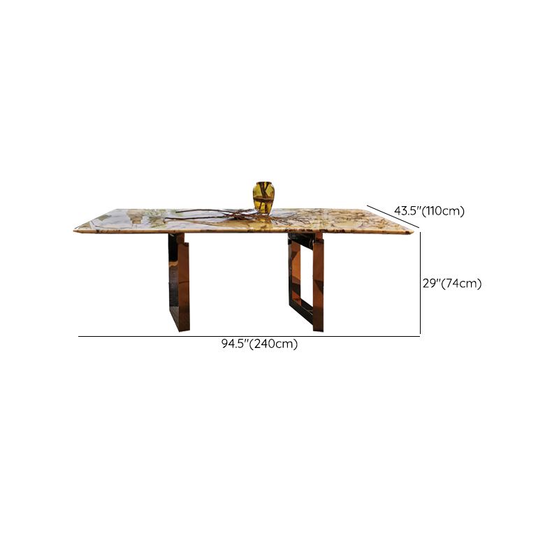 Rectangle Sled Base Dining Room Table Contemporary Dining Table Clearhalo 'Dining Tables & Seating' 'Dining Tables' 'dining_table' 'furn' 'furn_dining_table' 'Furniture' 'Kitchen & Dining Furniture' 1200x1200_6ee36780-8bd9-4ec1-8f87-d50f1c9ff4d1