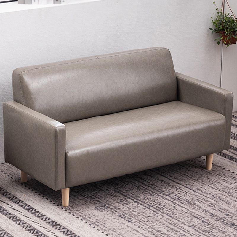 Cuero y ropa de cama Estándar, sofá de brazo cuadrado apretado