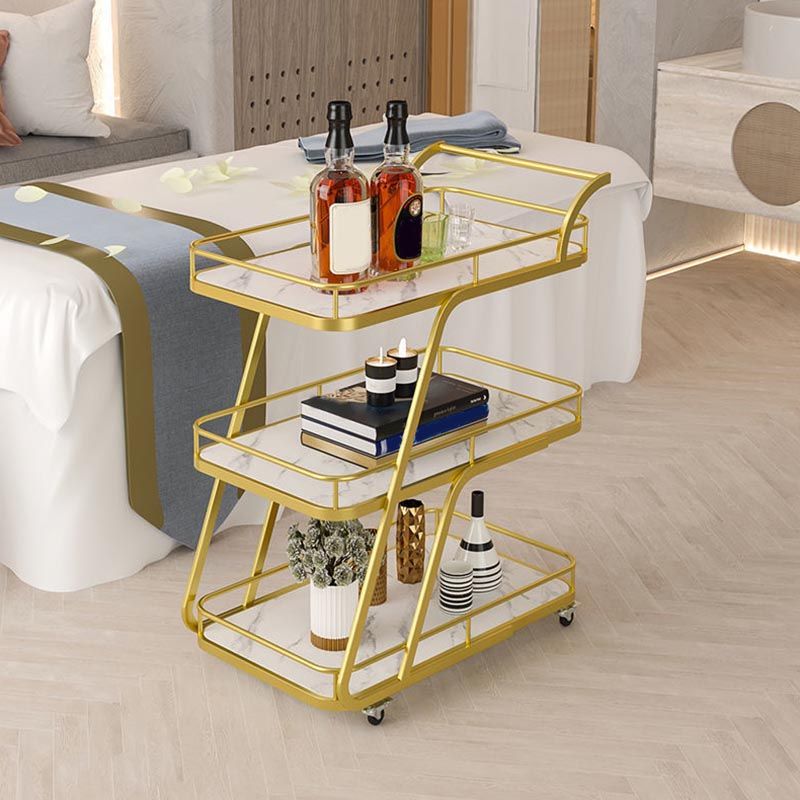 Tavolo da preparazione a rotolamento contemporaneo 35.43 "H tavolo di preparazione in metallo per sala da pranzo