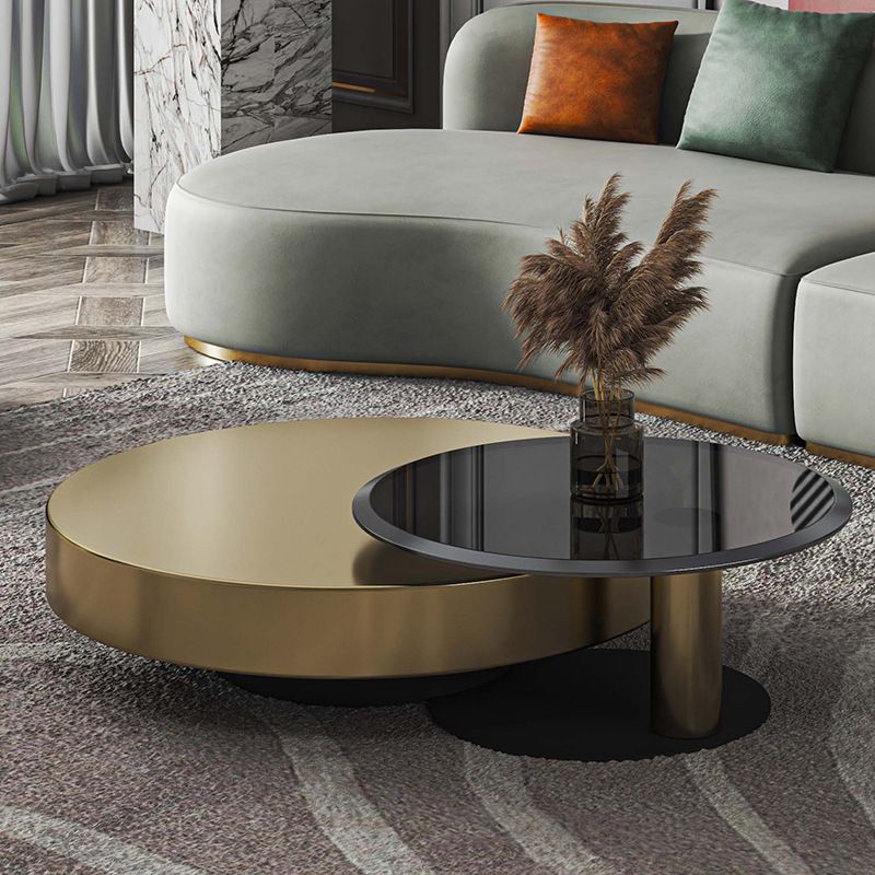 Square Block Base Design Cocktail Table Grey/black Stainless Steel/Glass Coffee Table Clearhalo 'Coffee & Accent Tables' 'Coffee Tables' 'coffee_tables' 'furn' 'furn_coffee_tables' 'Furniture' 'furniture_coffee_tables' 'Living Room Furniture' 1200x1200_6ee4eb5e-d84e-4c18-97a1-a910ca014dc9