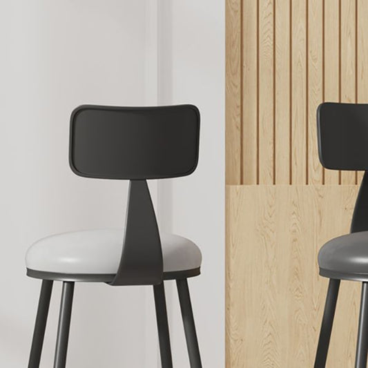 Modern Armless Backrest Counter Stool Iron Cafe Bar Stool with Leather Cushion Clearhalo 'Bar Furniture' 'Bar Stools' 'bar_stools' 'furn' 'furn_bar_stools' 'Furniture' 'furniture_bar_stools' 'Kitchen & Dining Furniture' 1200x1200_6ee5f38c-27d8-4004-b2f7-1a8802f9e429