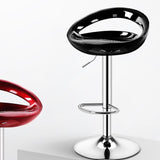 Tabouret de bar à seau en plastique pivotant moderne avec repose-pieds