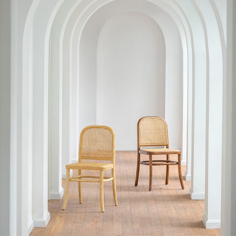 Sedia da pranzo in stile tradizionale sedia laterale aperto in legno massiccio per casa