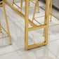 Glam Style 1/2/5 Pieces Faux Marble Bar Table Set Fixed Table Counter Set for Home Use Clearhalo 'Bar Furniture' 'furn' 'furn_home_bar_bar_sets' 'Furniture' 'Home Bars & Bar Sets' 'home_bar_bar_sets' 'Kitchen & Dining Furniture' 1200x1200_6ee7e7e4-0889-46b5-8716-260229fb7b0e