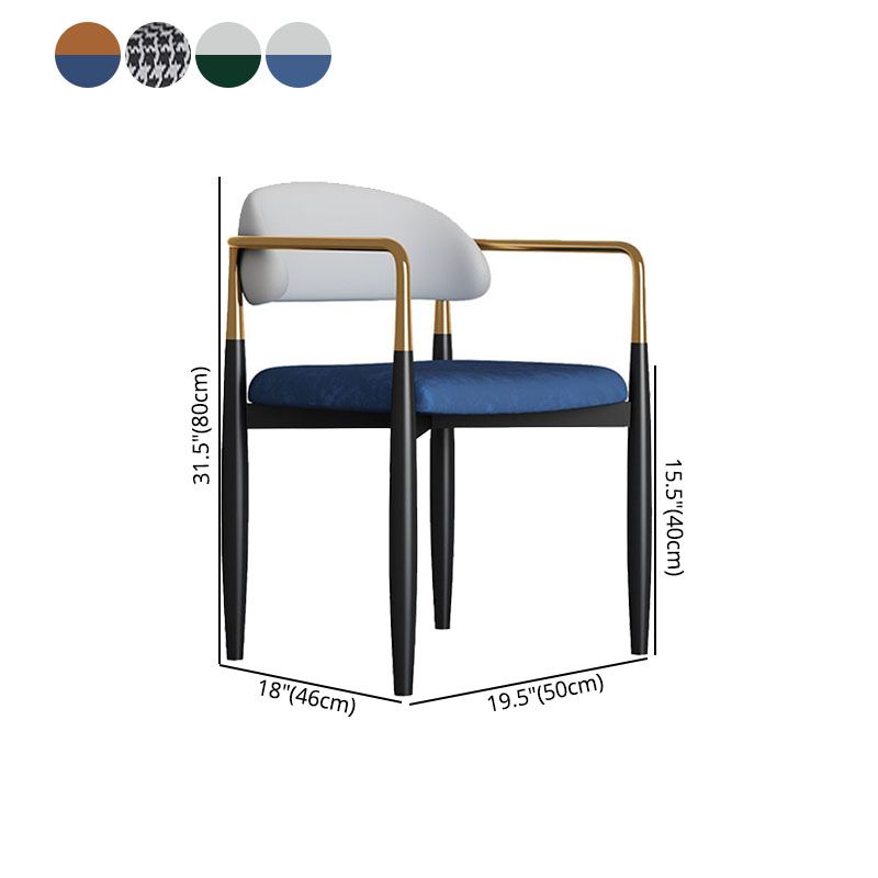 Modern Home Upholstered Arm Chair Matte Finish Open Back Dining Chair Clearhalo ' kitchen&dining_furn' 'Dining Chairs' 'Dining Tables & Seating' 'dining_chair' 'furn' 'furn_dining_chair' 'Furniture' 'furniture_dining_chair' 'Kitchen & Dining Furniture' 'kitchen' 1200x1200_6ee90e81-2710-4299-8693-d786bd1a86b9