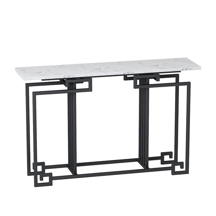 Table de mesa de sofá de la consola de hierro contemporáneo Mesa de mármol de mármol para el salón