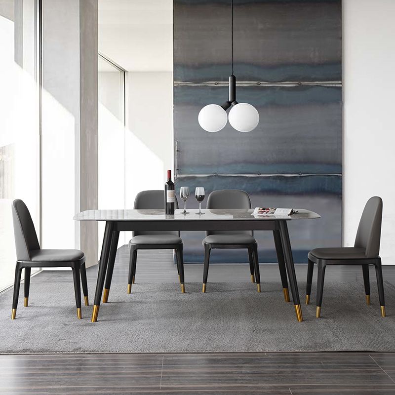 Modern Dining Set 1/4/5 Pcs Solid Wood Frame Dining Table and Chairs